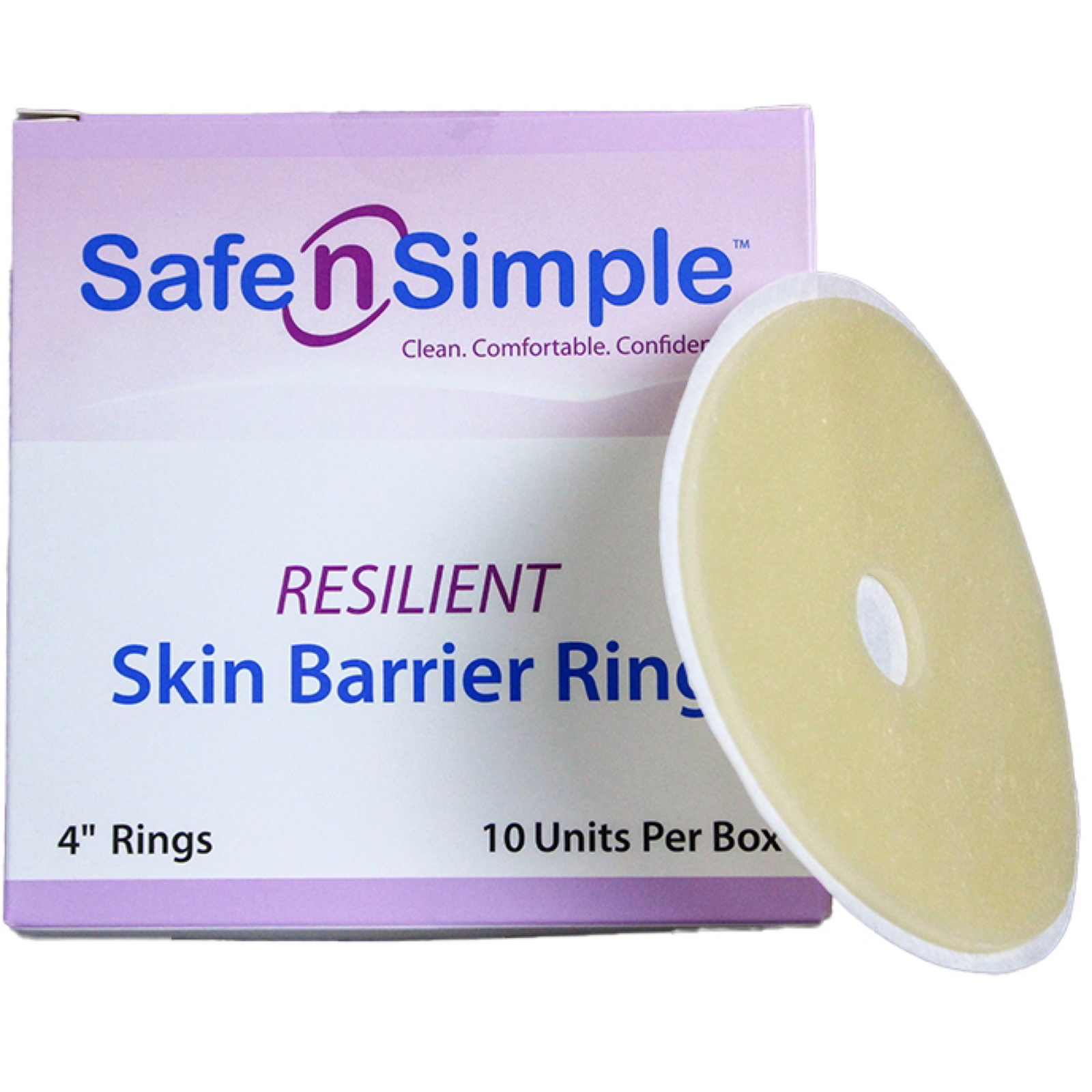 Safe-n-Simple Resilient Skin Barrier Ring, 4-inch, box of 10