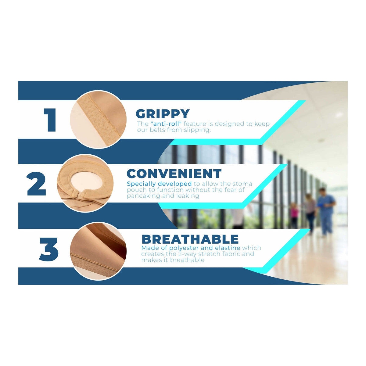 Safe-n-Simple Security belt anti-roll, pouch-opening, and breathable-fabric features
