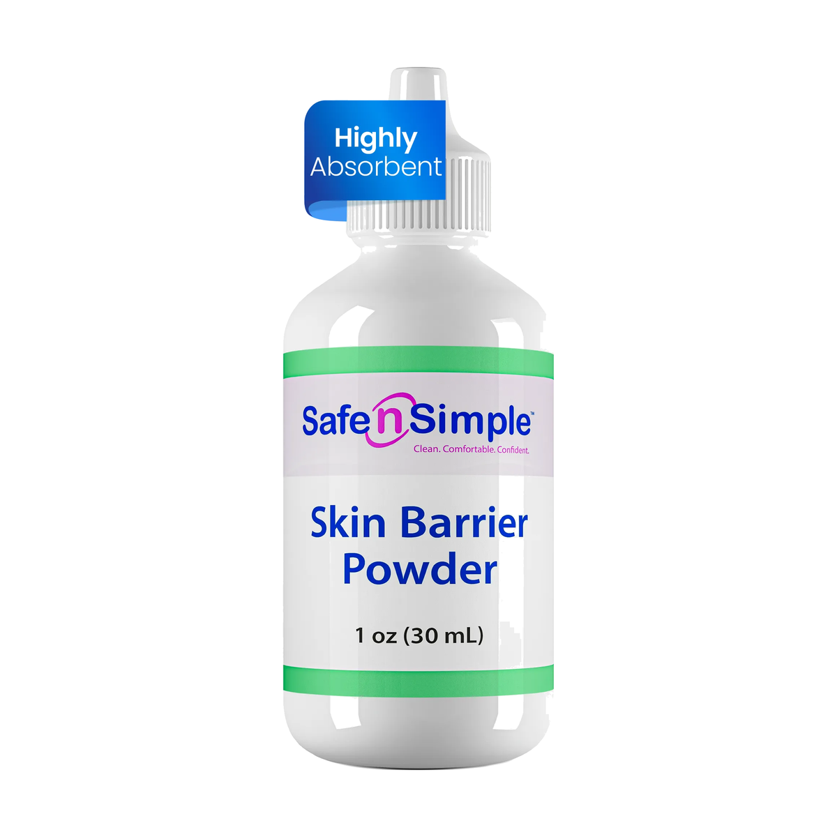 Safe-n-Simple Skin Barrier Powder, 1 oz bottle, item SNS92301