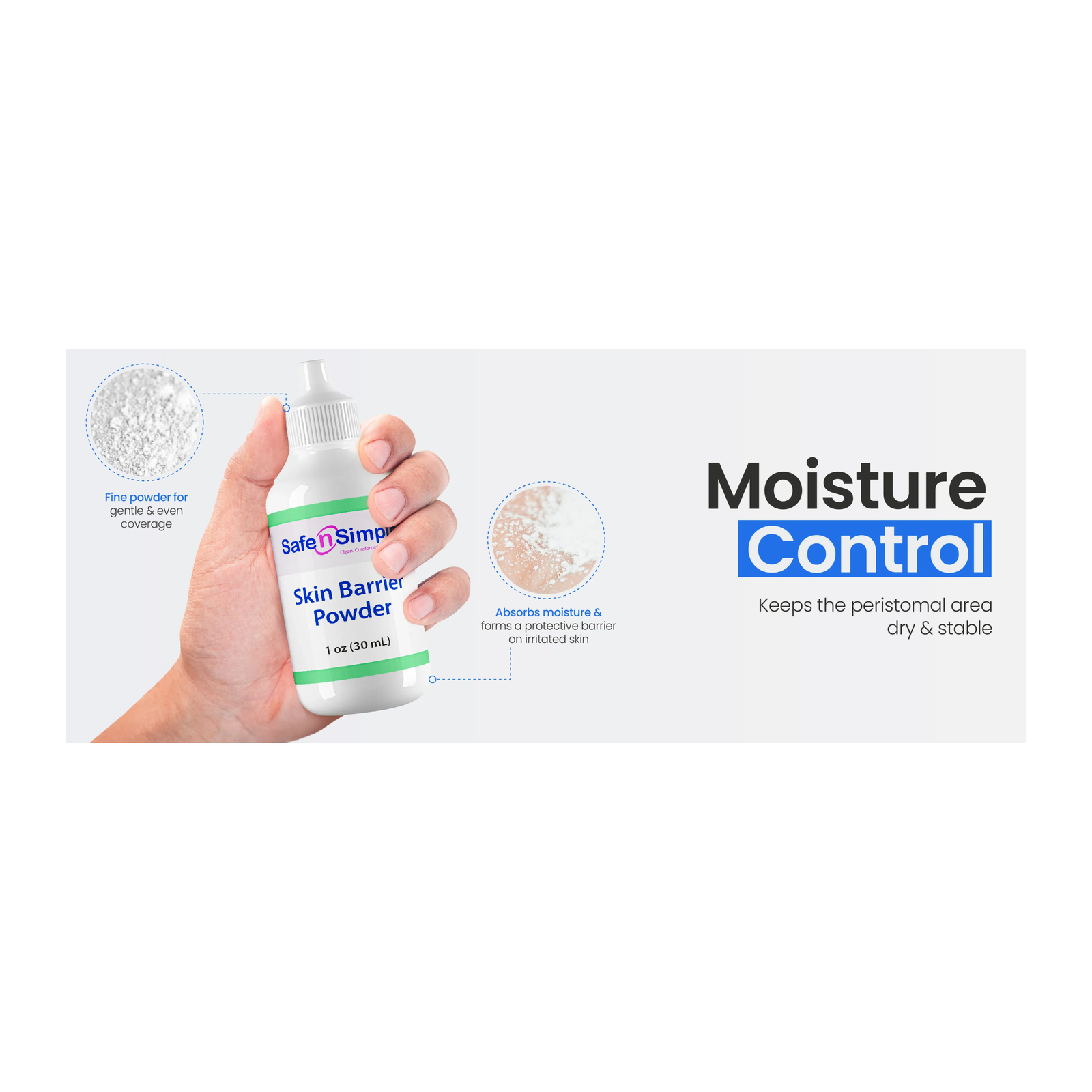 Safe-n-Simple Skin Barrier Powder moisture-control detail