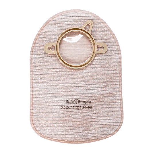 Safe-n-Simple Securi-T two-piece closed pouch, 8 inch beige without filter, 45 mm flange.
