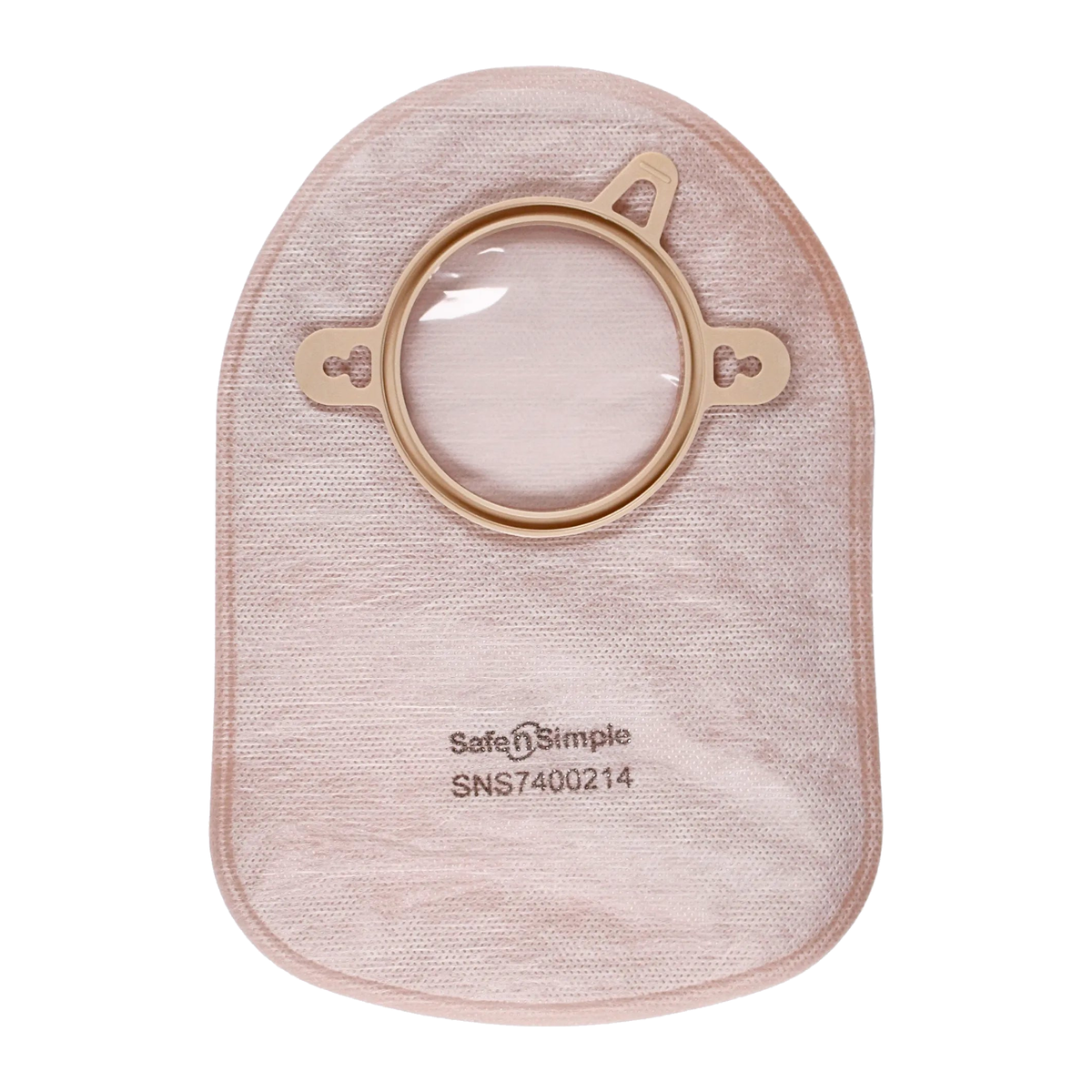 Safe-n-Simple Securi-T two-piece closed pouch, 8 inch beige without filter, 57 mm flange.