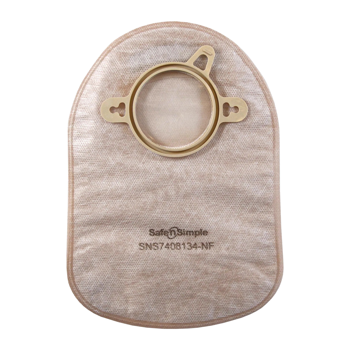 Safe-n-Simple Securi-T two-piece closed pouch, 8 inch beige with filter, 45 mm flange.