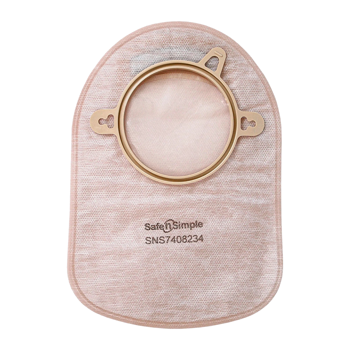 Safe-n-Simple Securi-T two-piece closed pouch, 8 inch beige with filter, 70 mm flange.