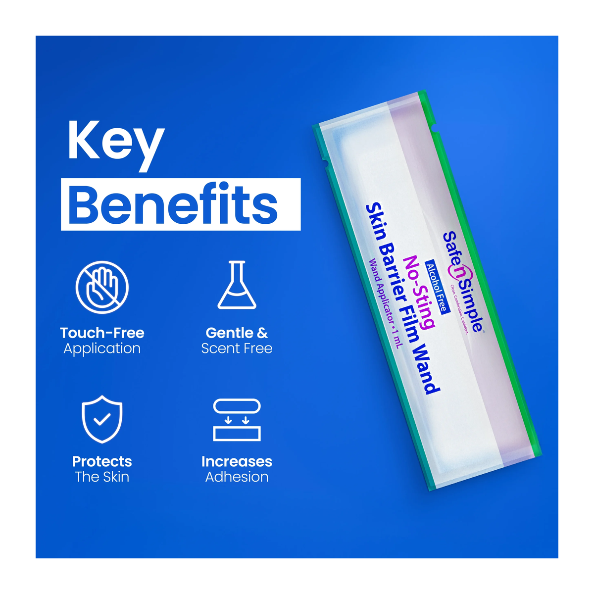 Safe-n-Simple Skin Barrier Film Wand key benefits