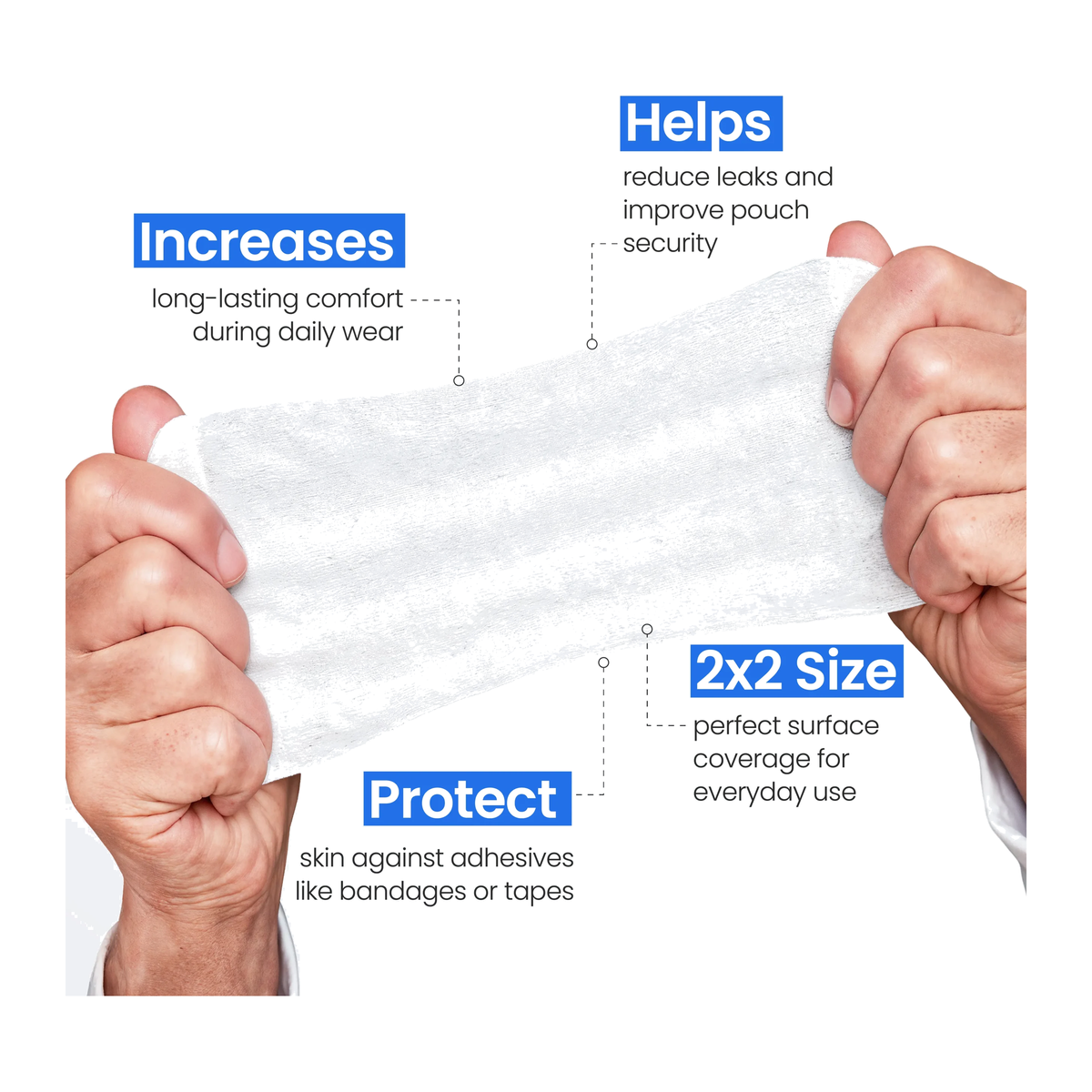 Safe-n-Simple Skin Barrier Film Wipe size and material detail