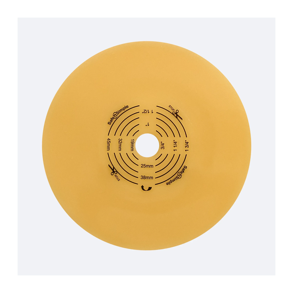 Safe-n-Simple flat standard-wear solid hydrocolloid wafer, 2-1/4 inch flange, cut-to-fit