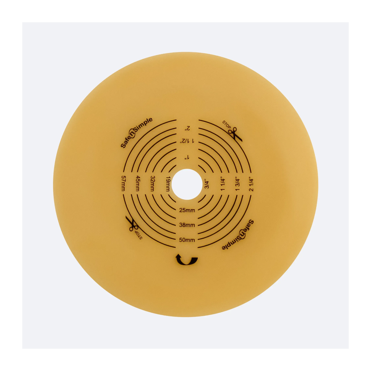 Safe-n-Simple flat standard-wear solid hydrocolloid wafer, 2-3/4 inch flange, cut-to-fit