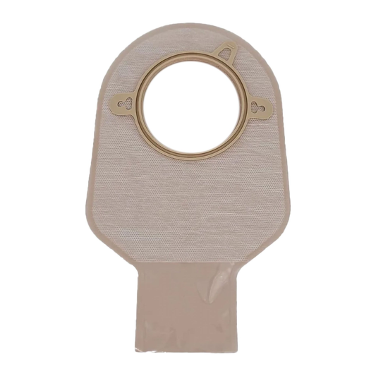Safe-n-Simple Securi-T 9-inch beige two-piece drainable pouch with curved tail closure.