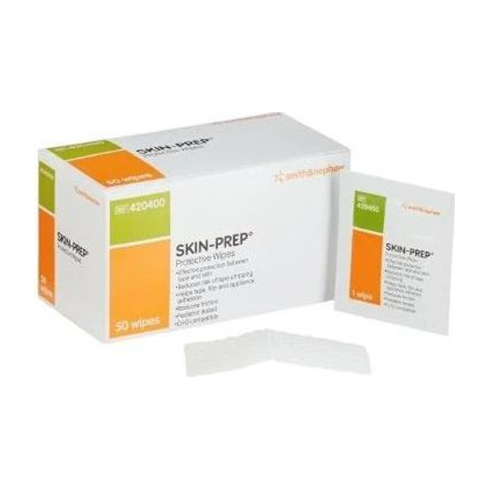 Smith & Nephew SKIN-PREP Protective Wipes 420400 box, packet, and wipe