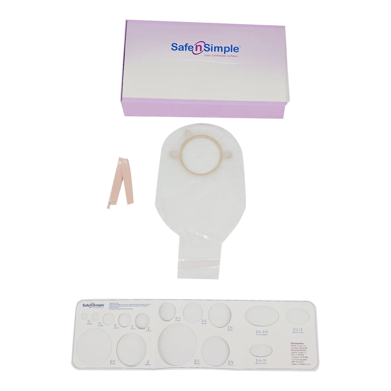 Safe-n-Simple Securi-T Two-Piece Drainable Pouch – 12" Transparent, No Filter – exact SNS7312234 2-3/4" product image.