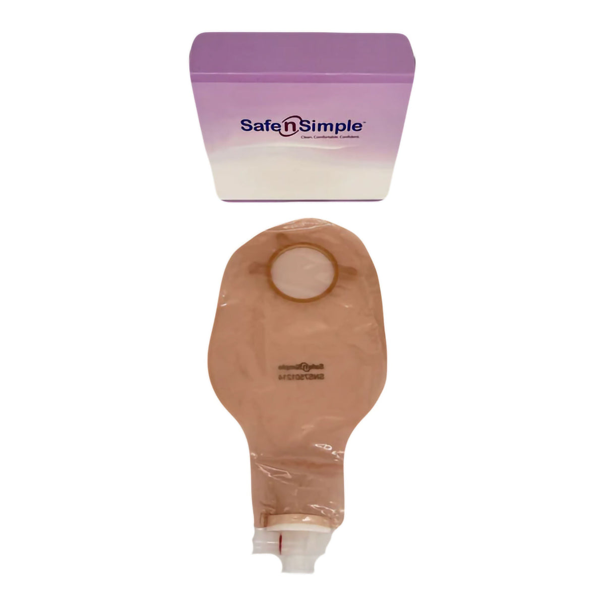Safe-n-Simple Two-Piece Urostomy Pouch with Valve - 9" Beige - exact SNS7501214 product image.