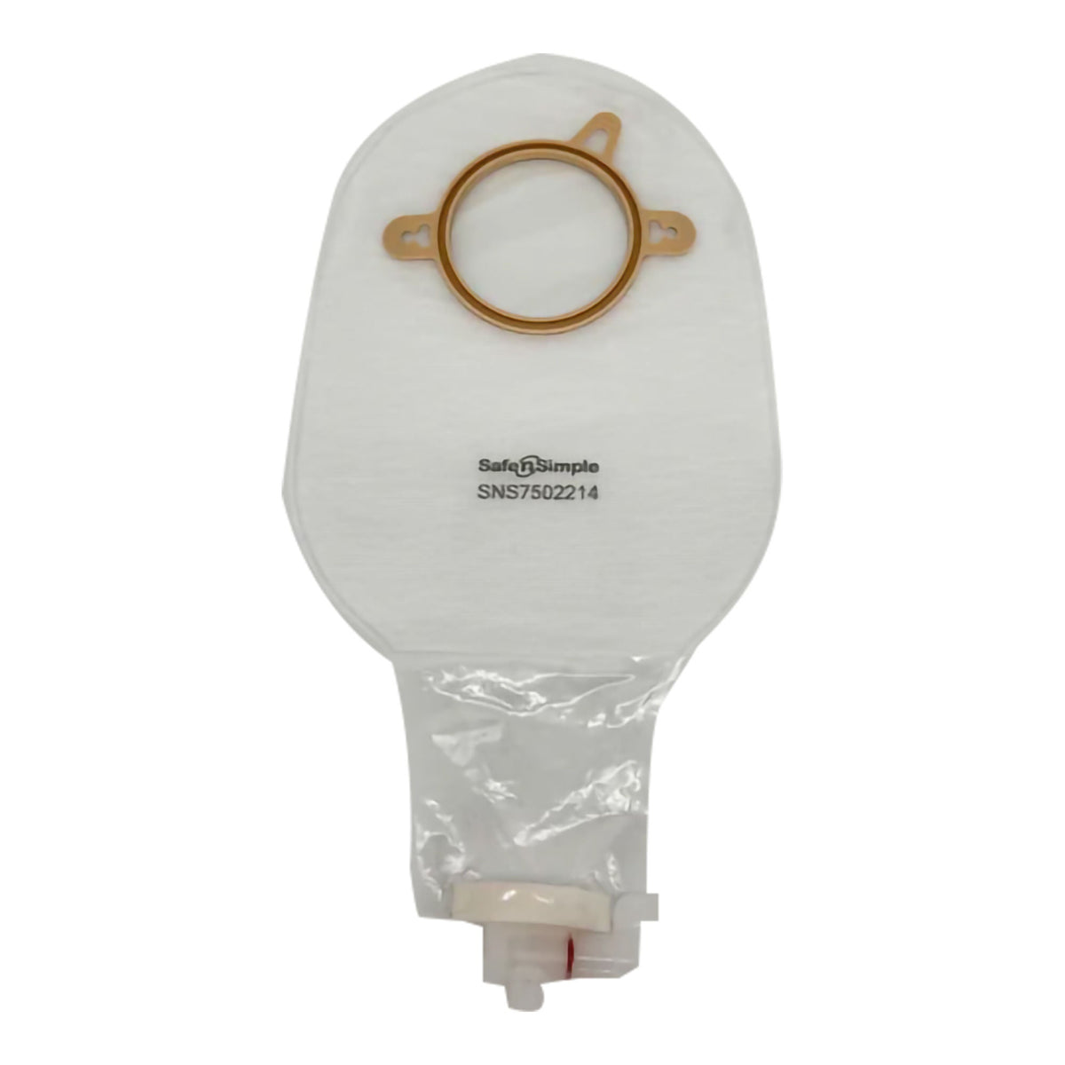 Safe-n-Simple Two-Piece Urostomy Pouch with Valve - 9" Transparent - exact SNS7502214 product image.