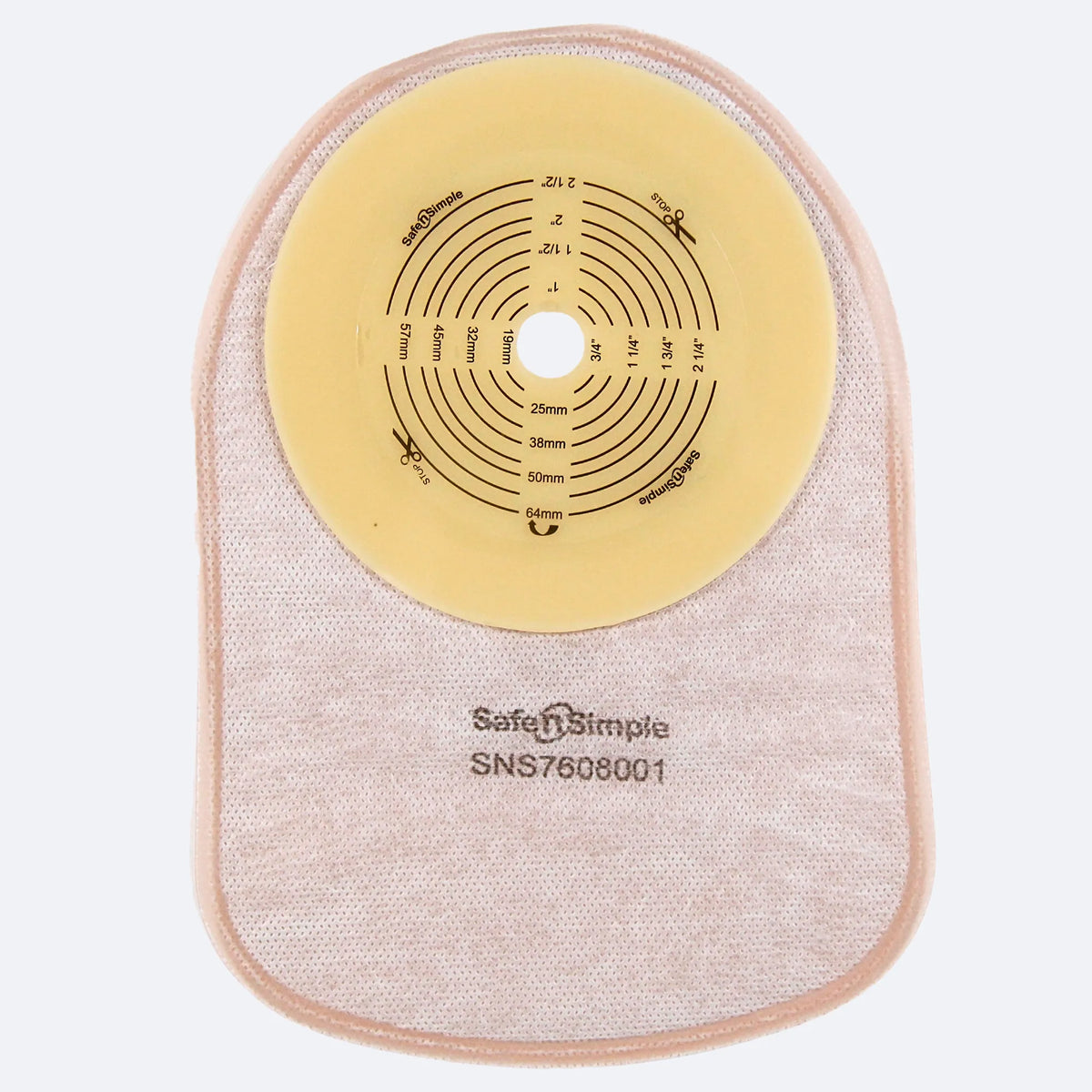 Safe-n-Simple One-Piece Closed Pouch – Flat Cut-to-Fit, 8 Inch, Beige. Exact SNS7608001 manufacturer product image.