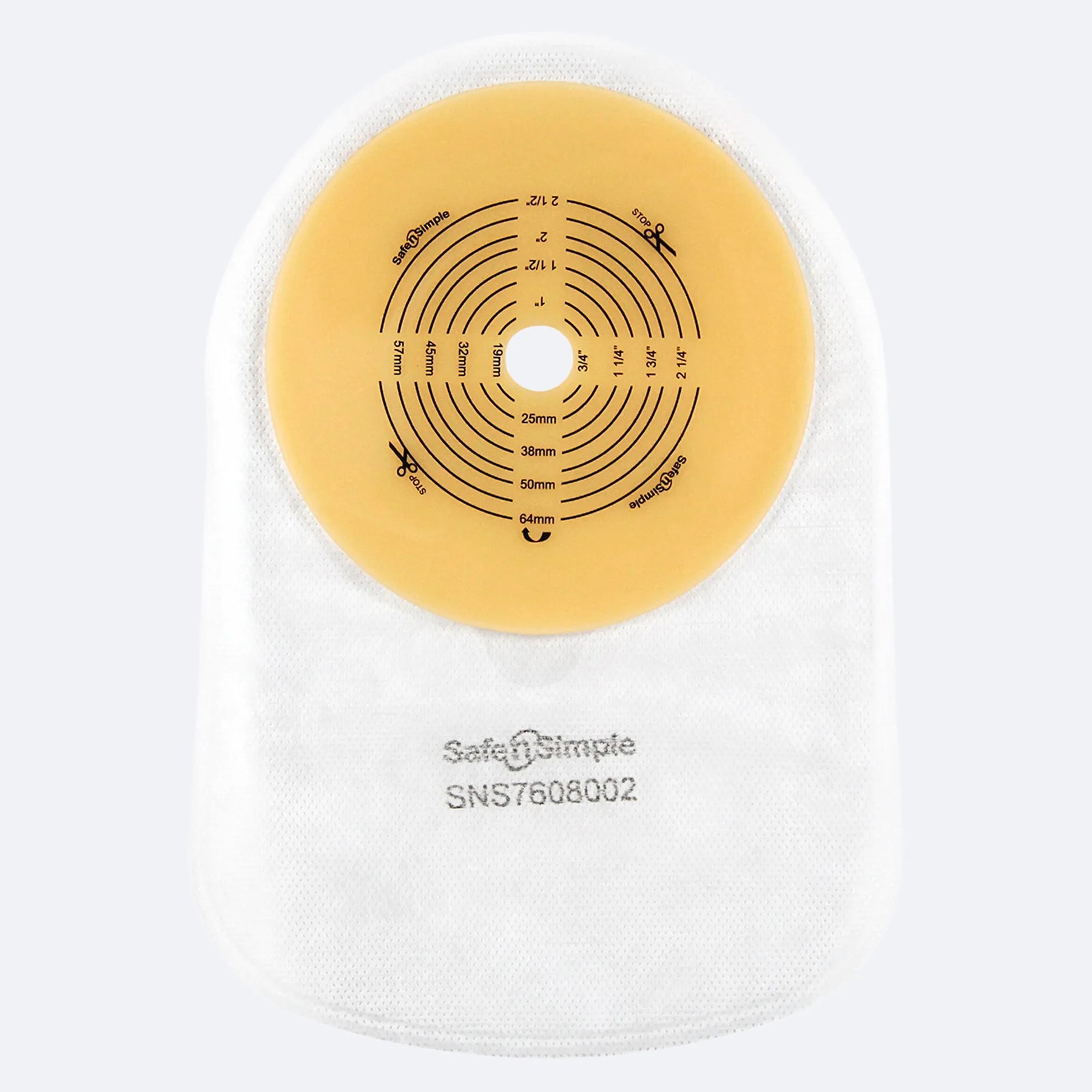 Safe-n-Simple One-Piece Closed Pouch – Flat Cut-to-Fit, 8 Inch, Transparent. Exact SNS7608002 manufacturer product image.