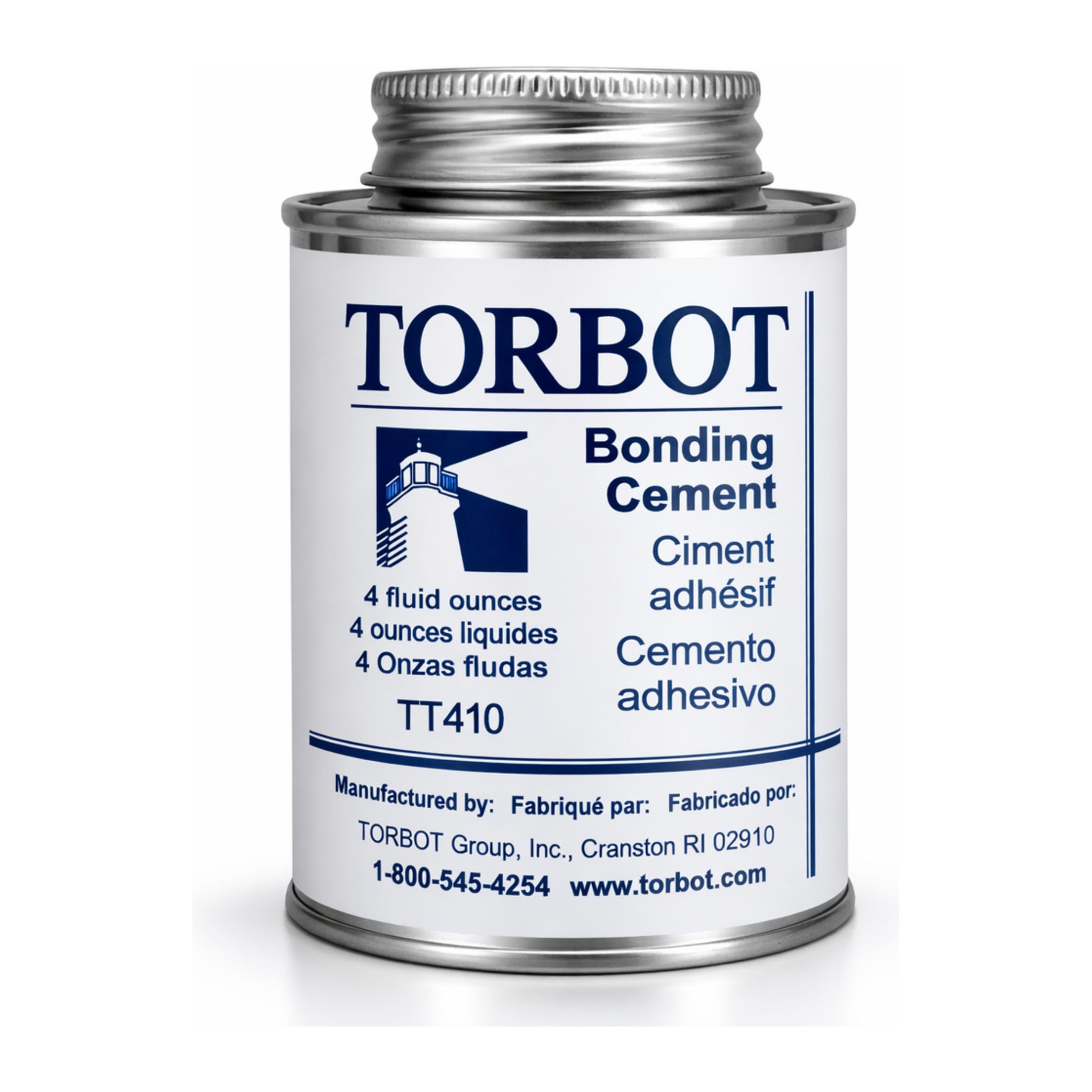 Torbot TT410 Liquid Bonding Cement 4 oz can with brush-in-cap