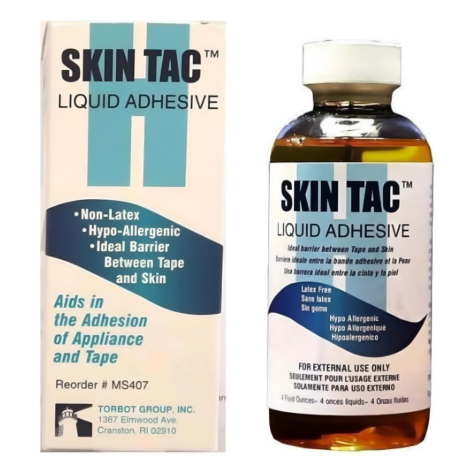 Torbot Skin-Tac H Liquid Adhesive Barrier 4 oz bottle and box