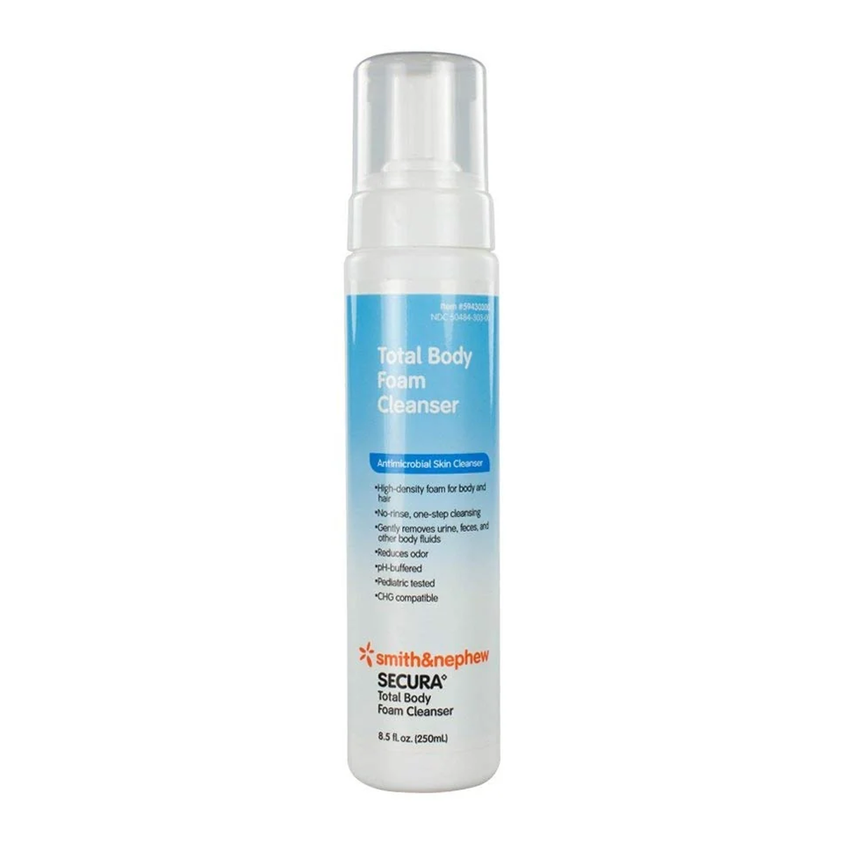 Smith and Nephew Smith and Nephew Secura Total Body Foam Cleanser (UN59430200, UN59430300) on a white background