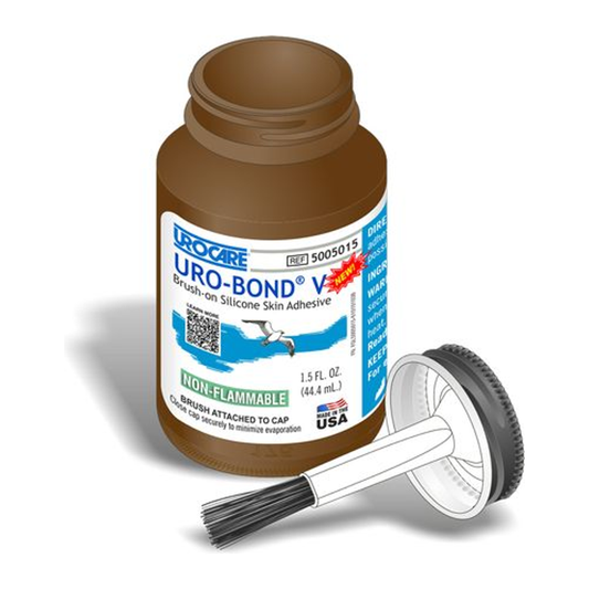 Urocare Uro-Bond V brush-on silicone adhesive, model 5005015, 1.5 fluid ounce bottle