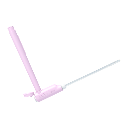 Wellspect LoFric Elle hydrophilic straight-tip intermittent catheter for women (WH4181050) on a white background