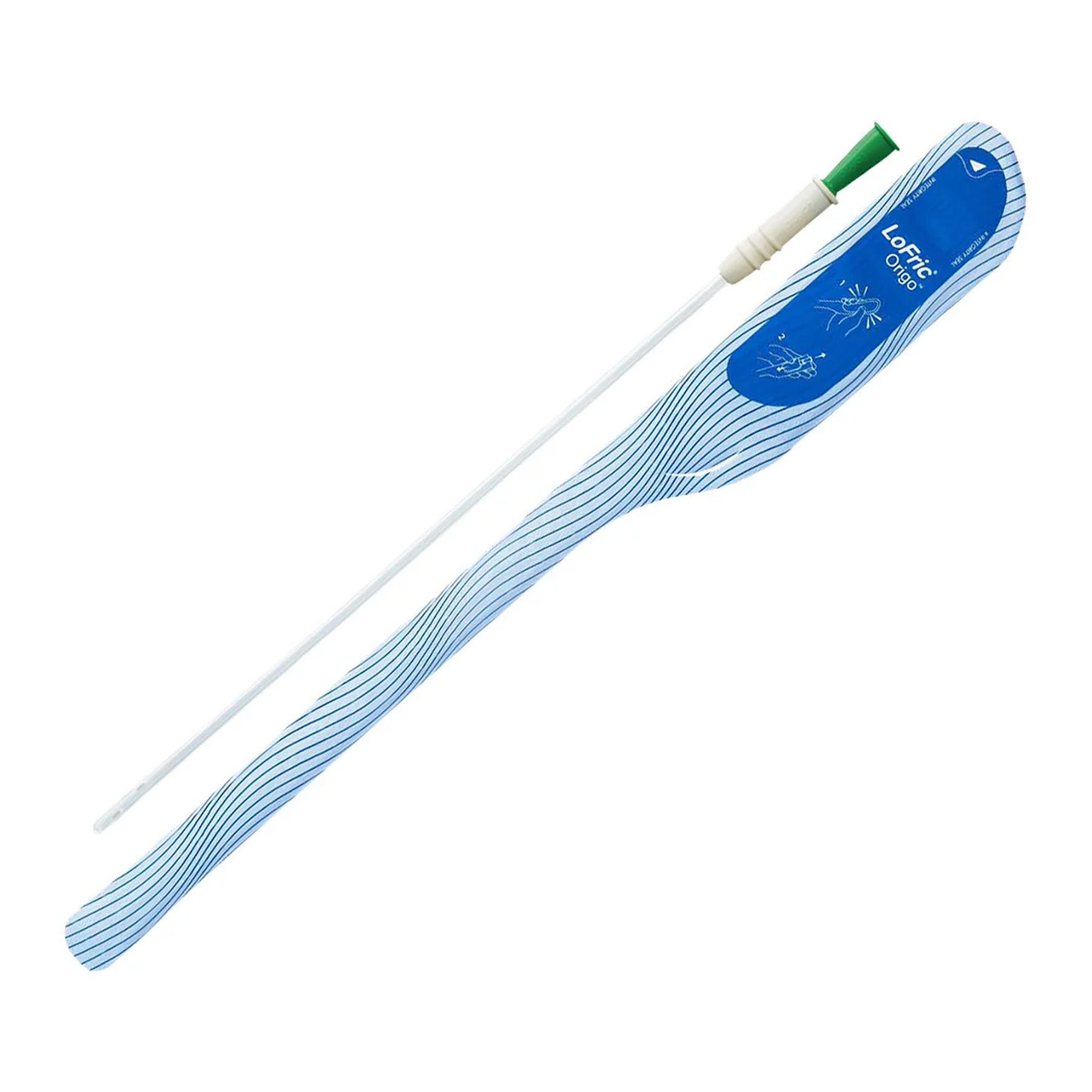 Wellspect Wellspect LoFric Origo Hydrophilic Straight Tip Intermittent Catheter - Male (WH4431040, WH4431040-BX) on a white background