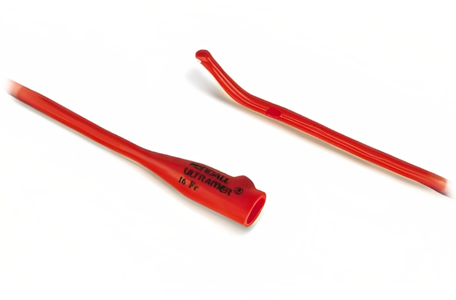 Kendall Curity Ultramer Urethral Red Rubber Coudé Tip Catheter