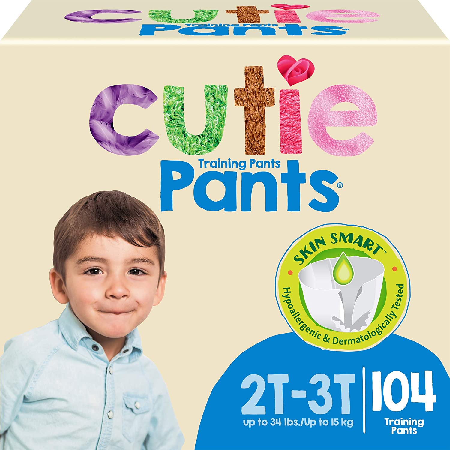Cuties Boys Training Pants Refastenable Sides, Hypoallergenic with Ski