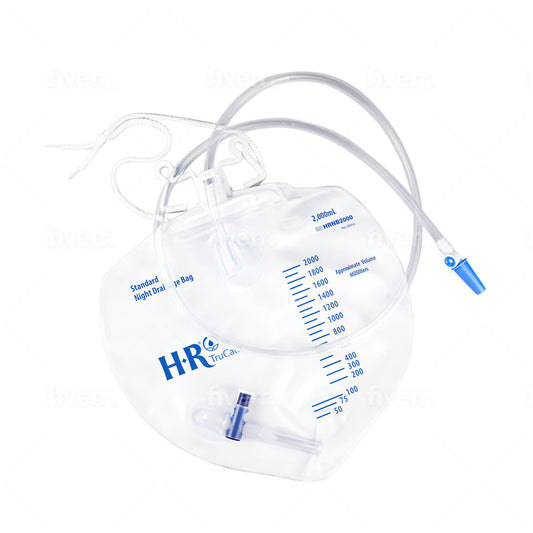 TruCath 2000ml Night Drainage Bag with Double Hanger