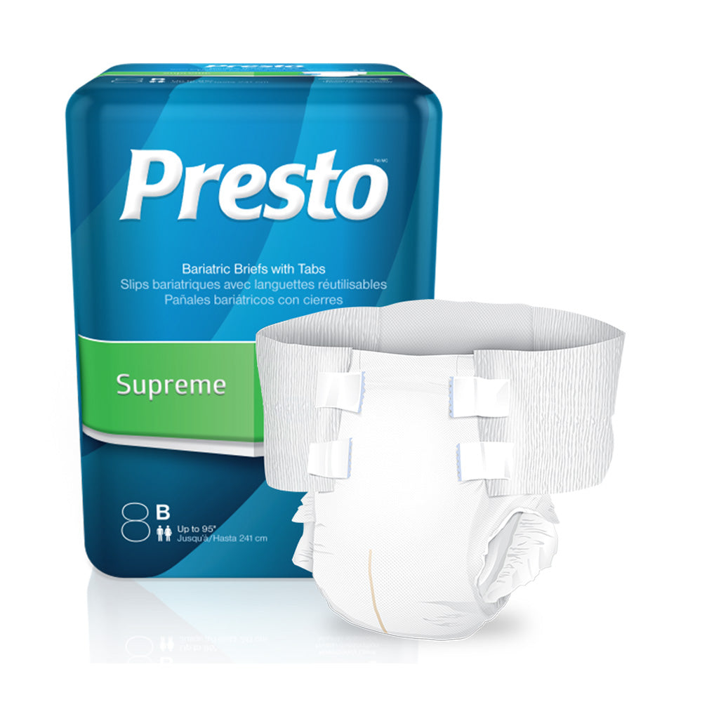 Presto Supreme Unisex Bariatric Full Fit Briefs With OdorSecure