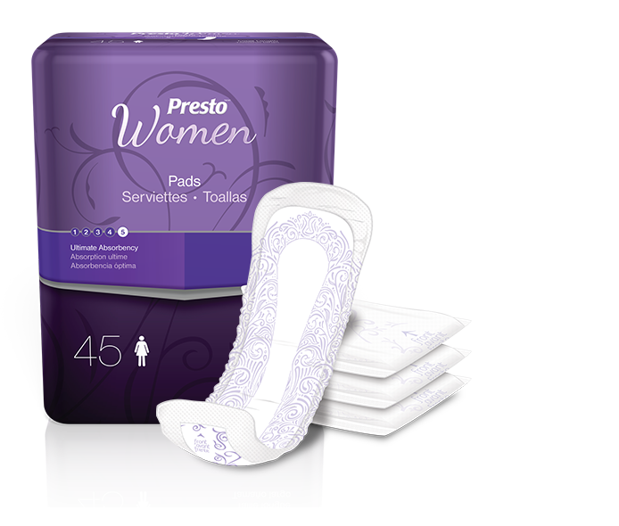 Presto Ultimate Pads for Women With OdorSecure®