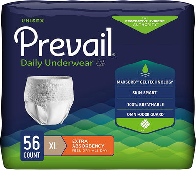 Prevail Protective Underwear - Extra Absorbency - Unisex - White