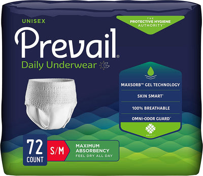 Prevail Protective Underwear - Maximum Absorbency - Unisex - White