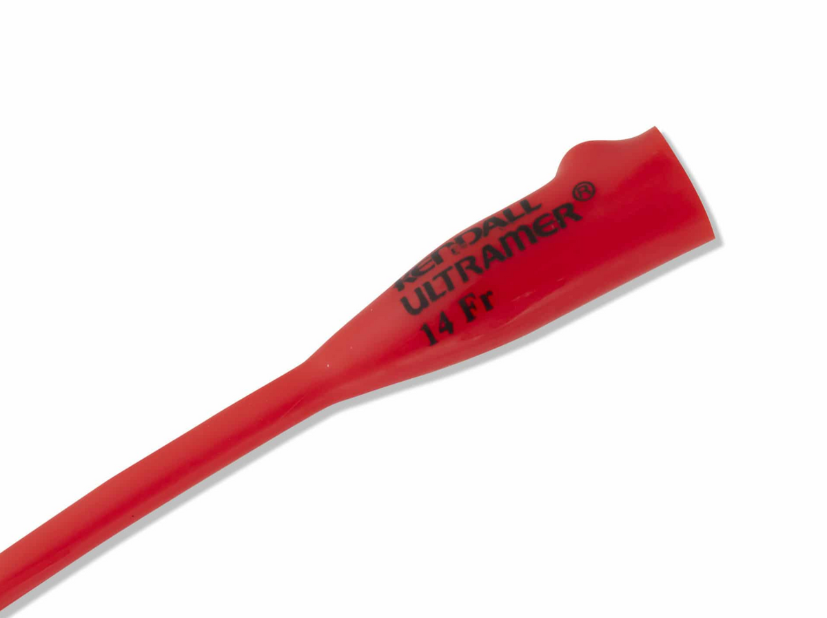 Kendall Curity Ultramer Urethral Red Rubber Coudé Tip Catheter