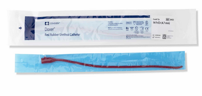 Kendall Curity Ultramer Urethral Red Rubber Coudé Tip Catheter