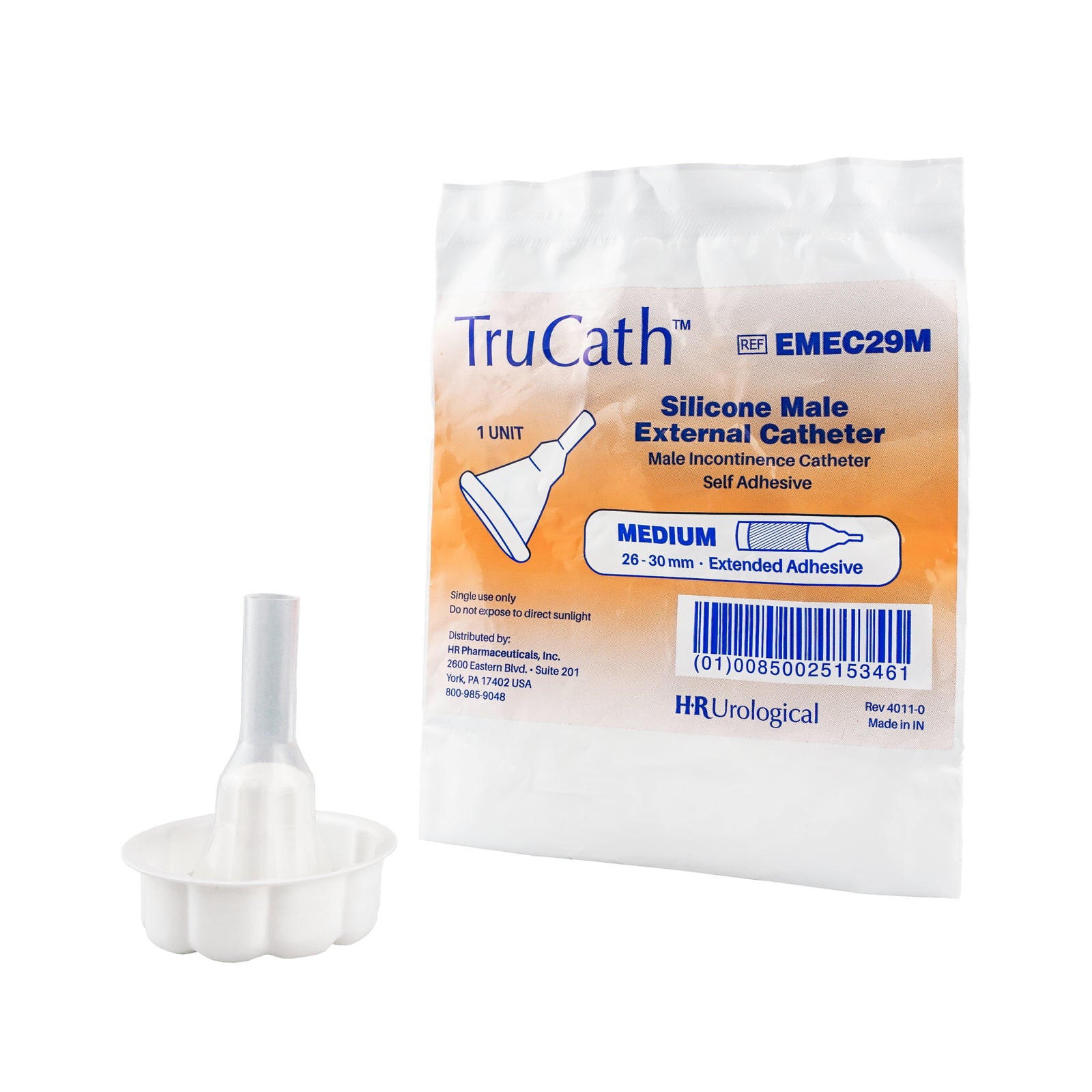 TruCath® 100% Silicone Male External Catheters, Extended Adhesive