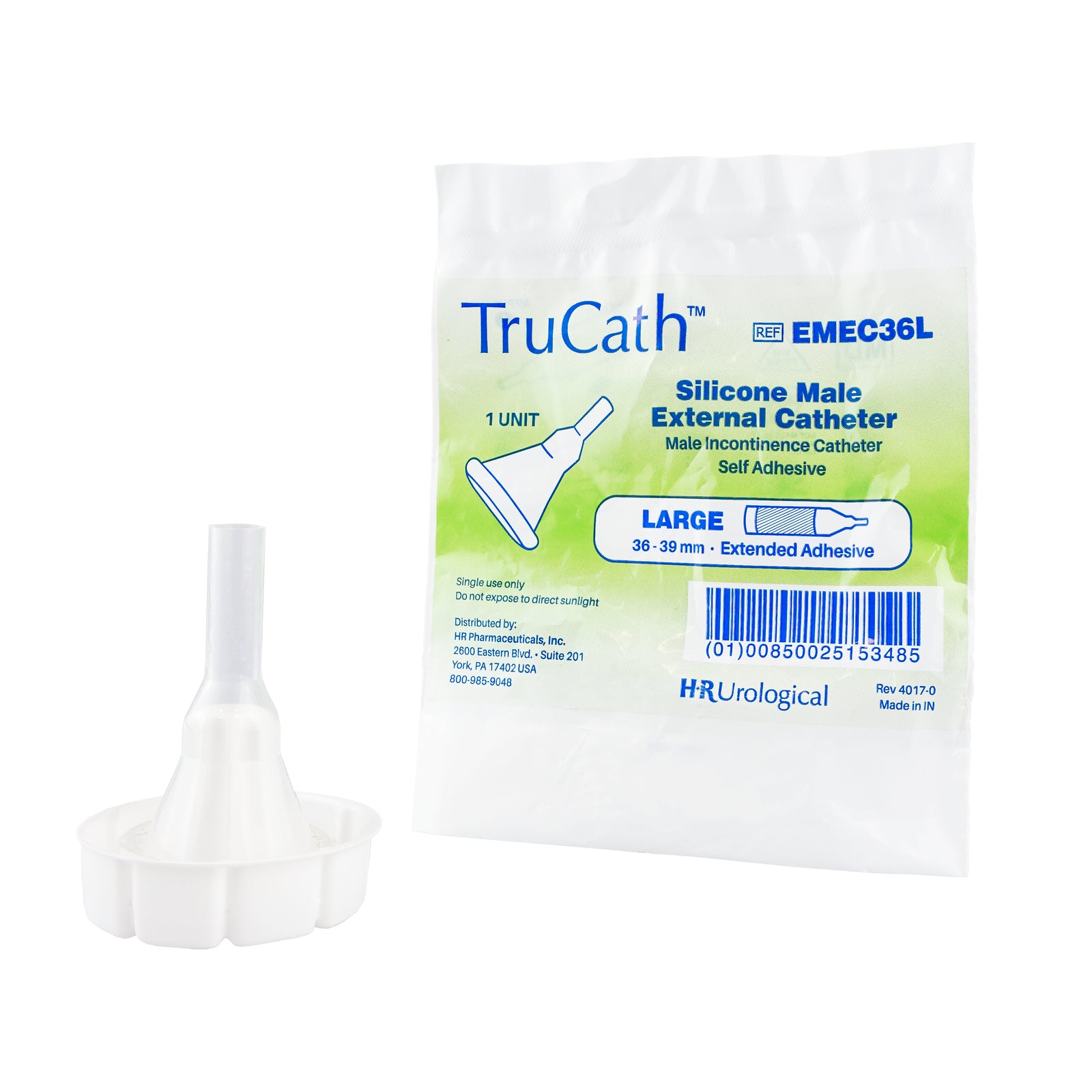TruCath® 100% Silicone Male External Catheters, Extended Adhesive