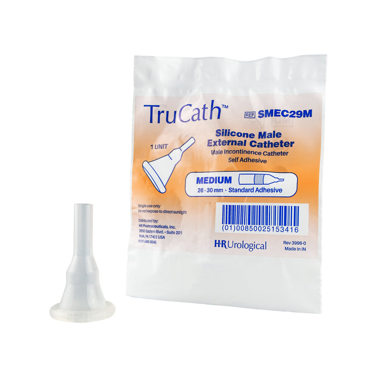 TruCath® 100% Silicone Male External Catheters, Standard Adhesive