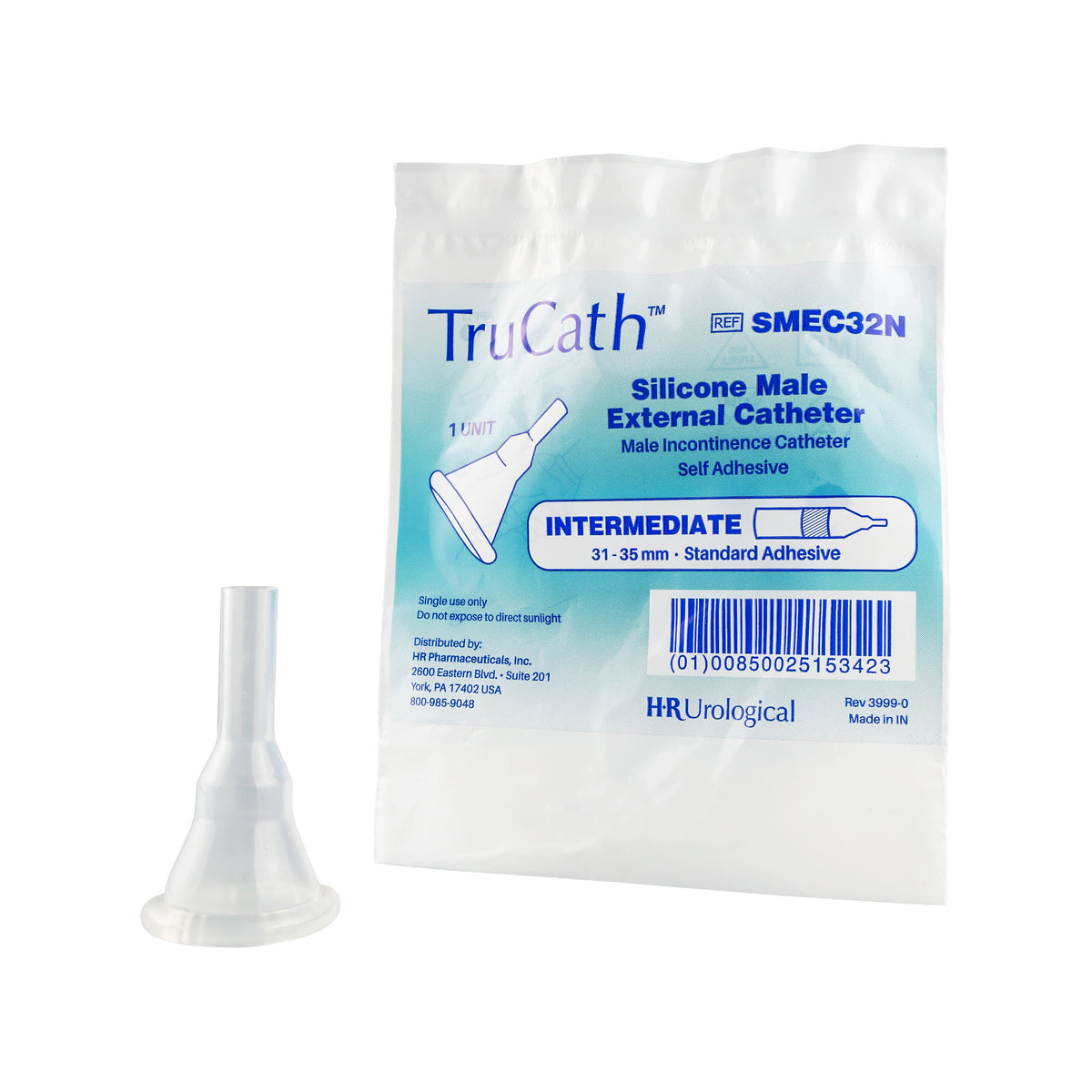 TruCath® 100% Silicone Male External Catheters, Standard Adhesive