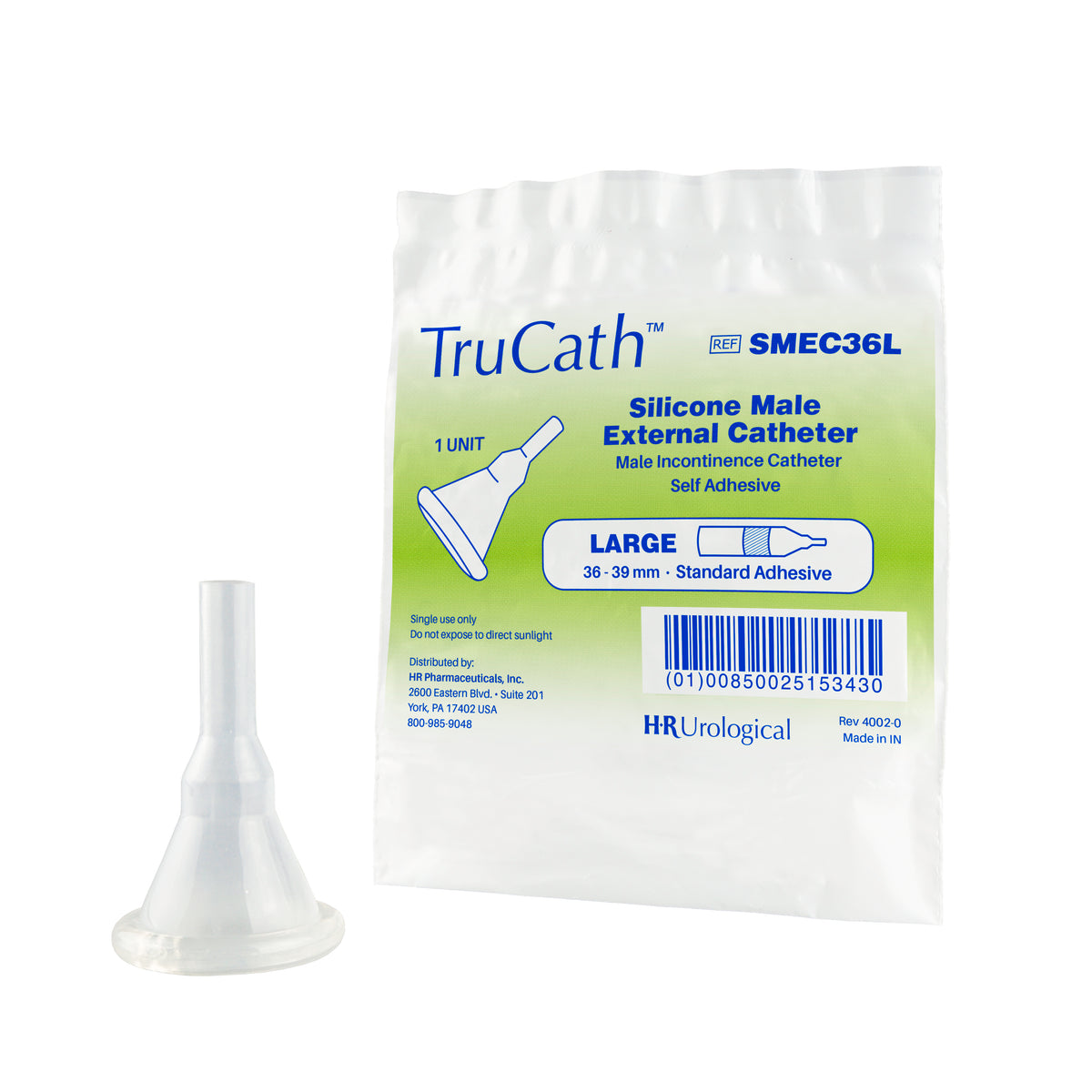 TruCath® 100% Silicone Male External Catheters, Standard Adhesive