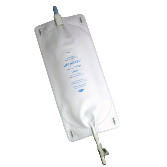 Uro-Safe Disposable Sterile Vinyl Leg Bags - Semi-Transparent Front and Back - Twist Drain